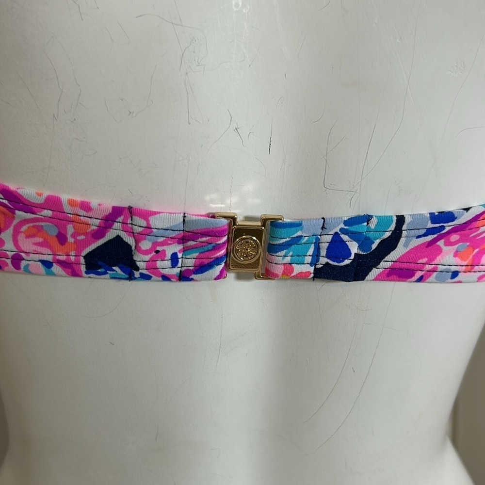 Lilly Pulitzer Bikini Set Niall Top Sz 2 Ruby Bottom Sz 6 Turtle Amazement Navy - Picture 7 of 14